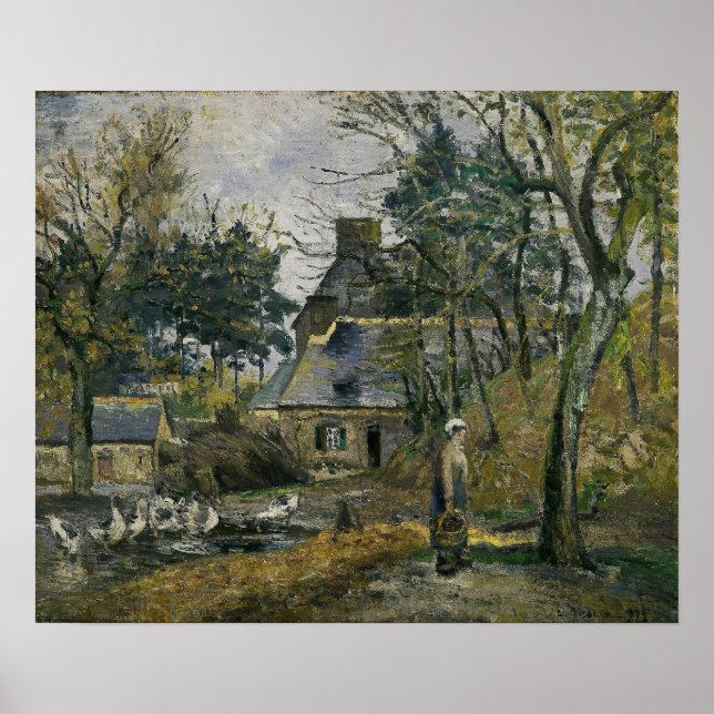 Póster Pissarro - Granja En Montfoucault 1874 (Frente)