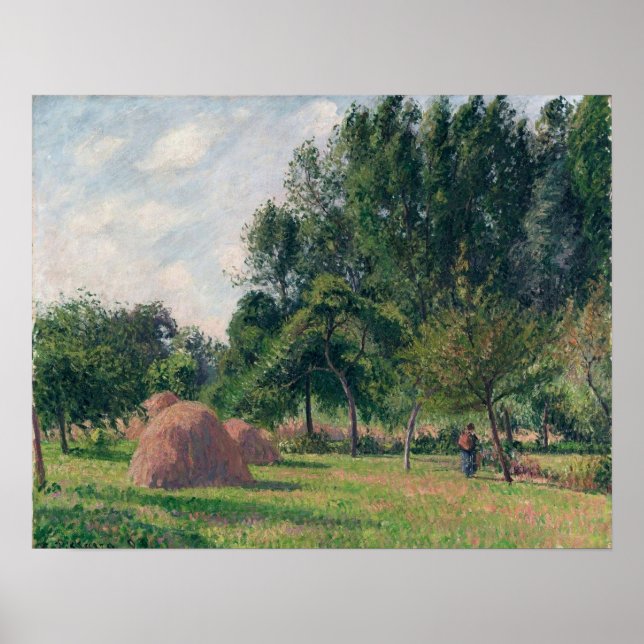 Póster Pissarro - Haystacks Morning Eragny 1899 (Frente)