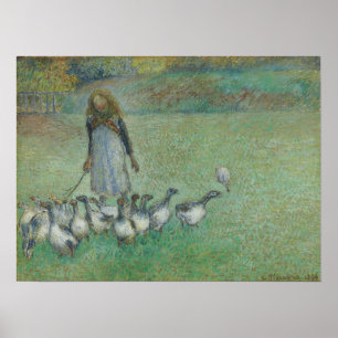 Póster Pissarro - Jóvenes Pastores De Geese 1886