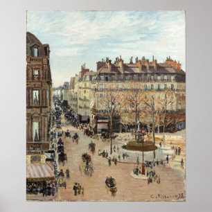 Póster Pissarro - La Rue Saint-Honore 1898