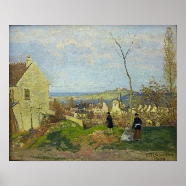 Póster Pissarro - Louveciennes Con Mont Valerien En La Pa (Frente)