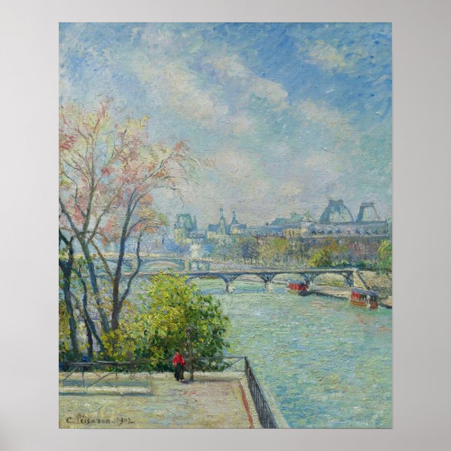 Póster Pissarro - Louvre Morning Spring 1902 (Frente)