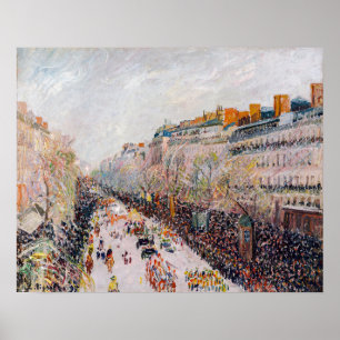 Póster Pissarro - Montmartre, Martes de Carnaval en el Bu