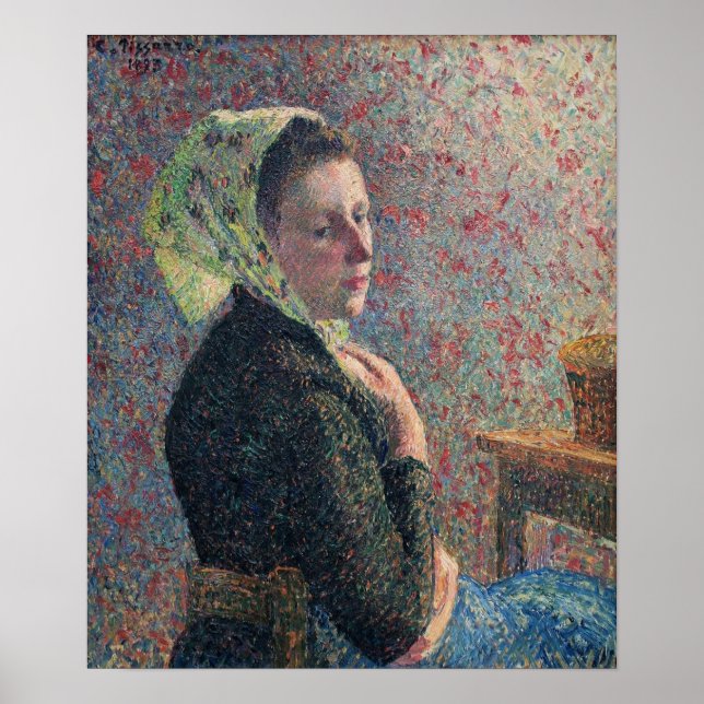 Póster Pissarro - Mujer Con Carne Verde 1893 (Frente)