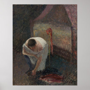 Póster Pissarro - Mujer En Chemise Cerca De La Cama 1896
