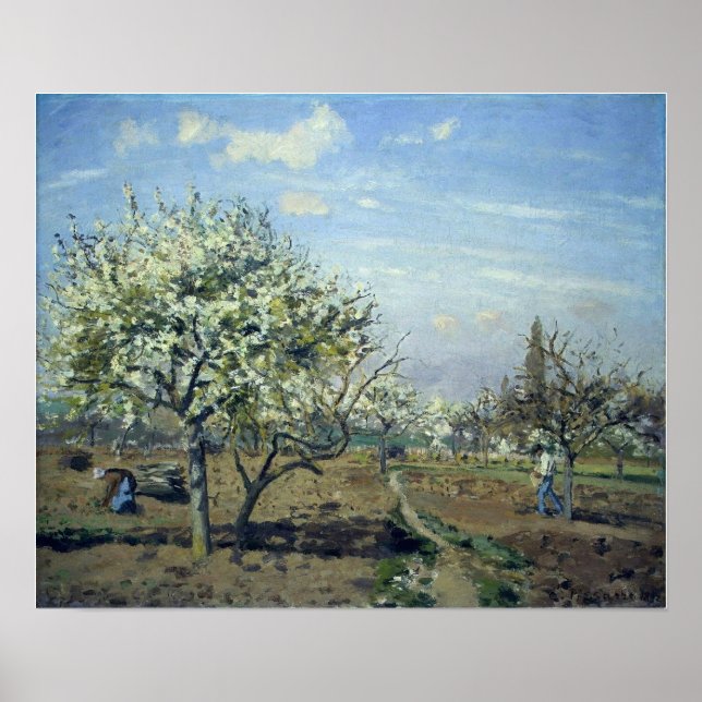 Póster Pissarro - Orchard En Bloom Louveciennes 1892 (Frente)