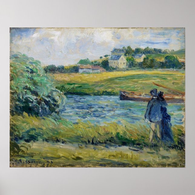 Póster Pissarro - Paseo Cerca Del Pontoise Agua 1877 (Frente)