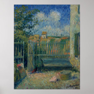 Póster Pissarro - Patio de la casa más redonda Pontoise 1