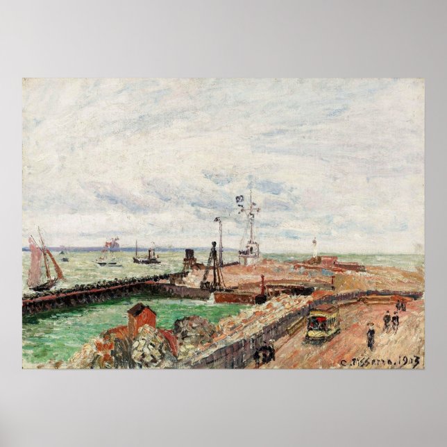 Póster Pissarro - Pier Y Semáforo De Havre 1903 (Frente)