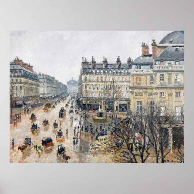 Póster Pissarro - Plaza del Teatro Francés, París, (Frente)