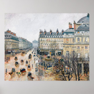 Póster Pissarro - Plaza del Teatro Francés, París,