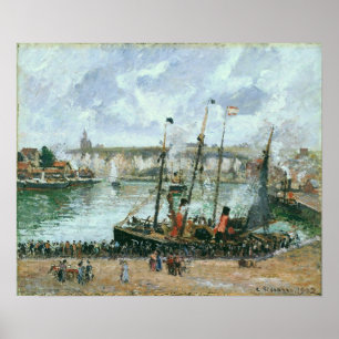 Póster Pissarro - Puerto Interior Dieppe Marea Alta Mañan