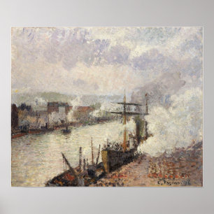 Póster Pissarro - Steamboat In Port Of Rouen 1896