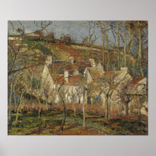 Póster Pissarro - Tejados Rojos Esquina De Un Pueblo Invi