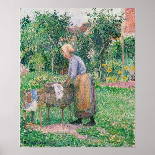 Póster Pissarro - Washerwoman En Eragny 1893 (Frente)
