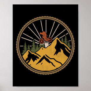 Póster Pista de aventura de ciclismo de montaña Ciclista