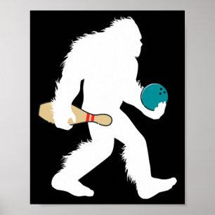 Póster Pista de bolos Bigfoot divertido Sasquatch jugador