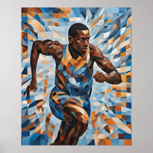 Póster Pista de carreras en mosaico descarga digital en m