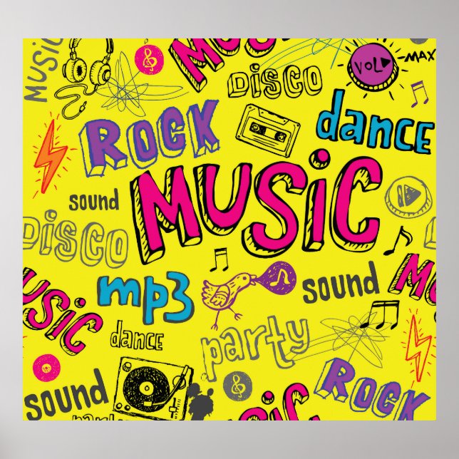 Póster Pista de dibujos animados musicales de fondo incom (Frente)