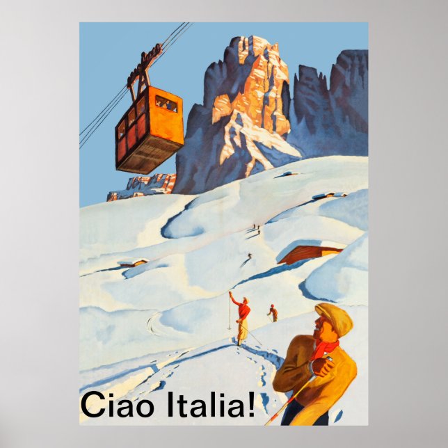 Póster Pista de esquí de Italia (Frente)