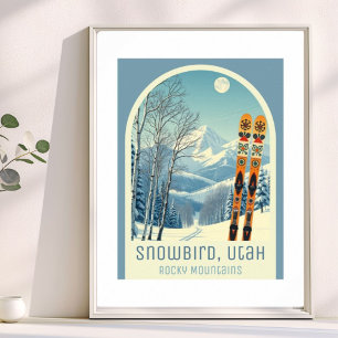 Póster Pista de esquí de Snowbird Utah Montaña rocosa