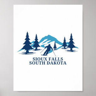 Póster Pista de esquí Sioux Falls South Dakota