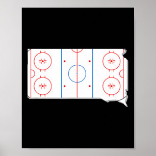 Póster Pista de hockey Clic South Dakota Esquema del mapa