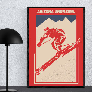 Póster Pista de nieve Vintage Arizona Mountain Resort Sno