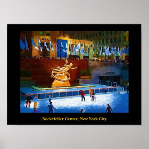Póster Pista de patinaje, centro de Rockefeller, New York