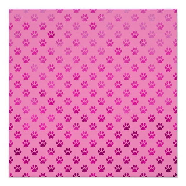 Póster Pista de perro Imprimir "Hot Pink" Fondo rosado me (Anverso)