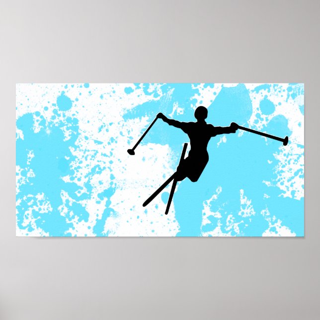 Póster pista de pólvora de esquí (Frente)