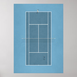 Póster Pista de tenis ilustrada desde arriba