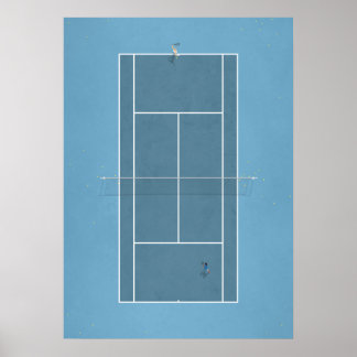 Póster Pista de tenis ilustrada desde arriba