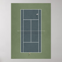 Pista de tenis ilustrada desde arriba
