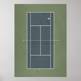 Póster Pista de tenis ilustrada desde arriba