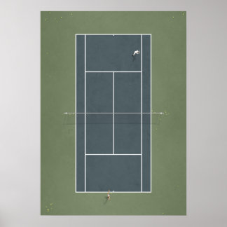 Póster Pista de tenis ilustrada desde arriba