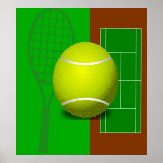 Póster Pista de tenis y Racquets (Frente)