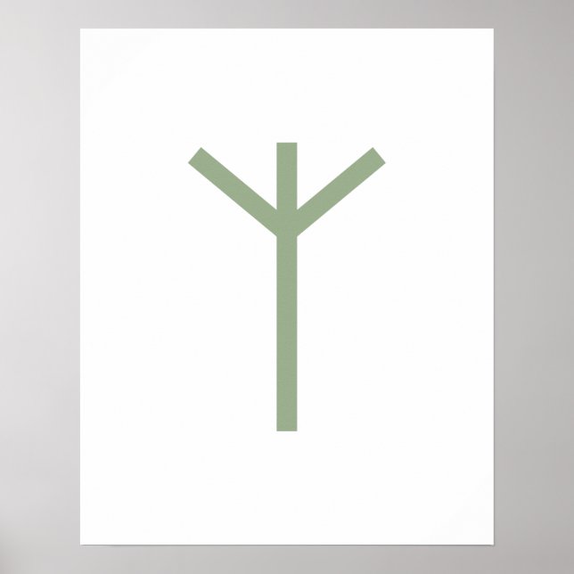 Póster Pista de Viking (Protección) de Algiz Geométrico V (Frente)