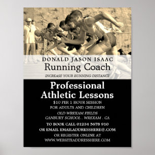 Póster Pista, publicidad de clases de atletismo