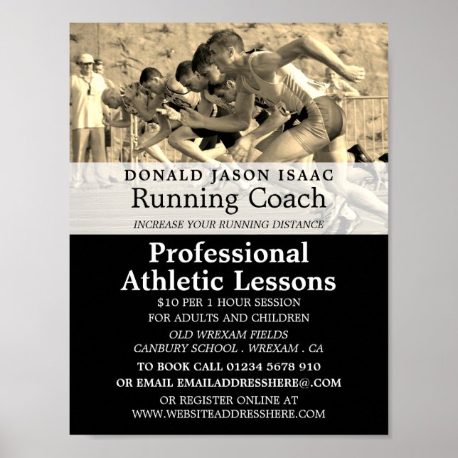 Póster Pista, publicidad de clases de atletismo (Frente)