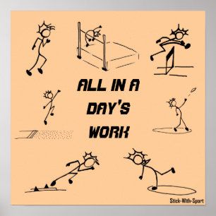 Póster Pista y campo "Todo en el trabajo de un día"