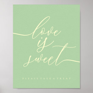 Póster Pistacho y Crema El Amor es Dulce Tomar Postre