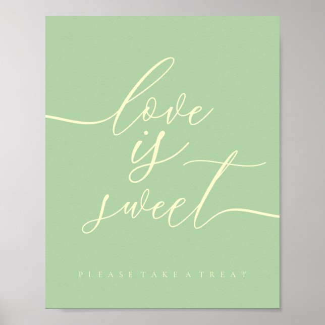 Póster Pistacho y Crema El Amor es Dulce Tomar Postre (Frente)