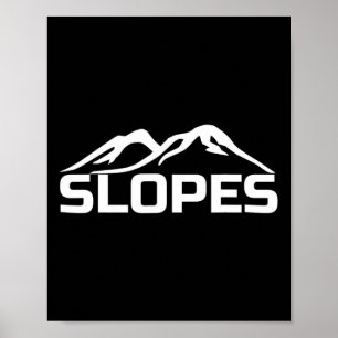 Póster Pistas De Esquí De Snowboard Y Snowboard
