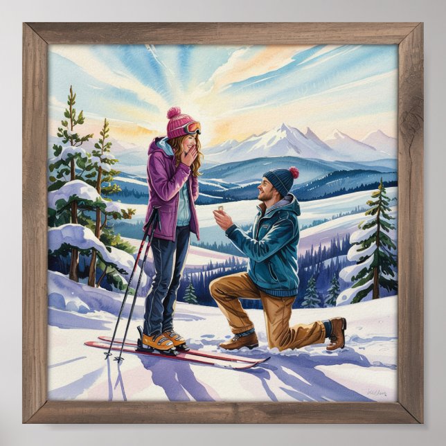 Póster Pistas de esquí, propuesta encantadora, peluca per (Frente)