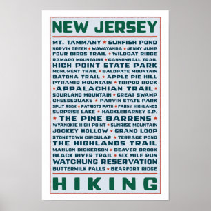 Póster Pistas de senderismo de New Jersey