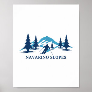 Póster Pistas Navarino Estación de Esquí Wisconsin