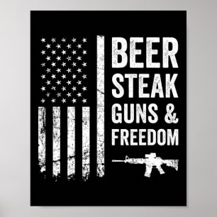 Póster Pistolas De Acero De Cerveza Y Libertad - Estados