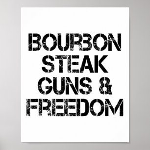 Póster Pistolas De Bourbon Y Whiskey De Bandera Estadouni