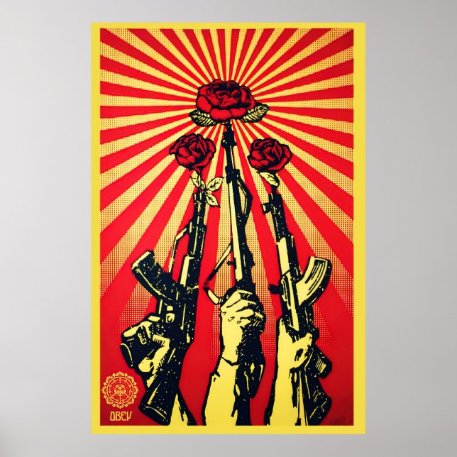 Póster Pistolas y Rosas, 2007 shepard fairey (Frente)